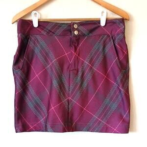 Page & Tuttle Purple Plaid Golf Skirt With Attached Shorts